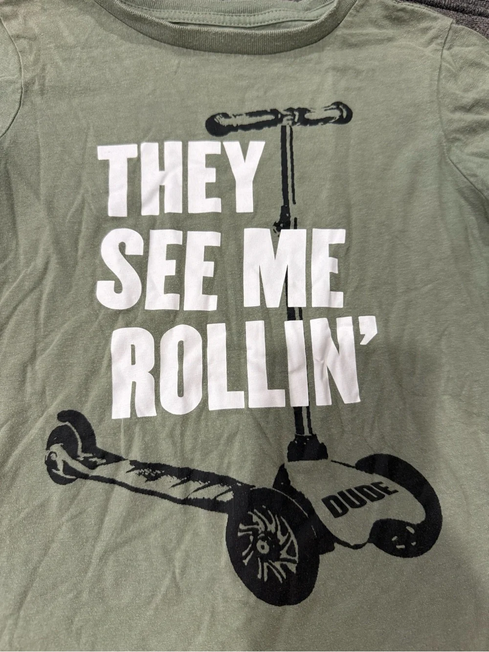 The Children's Place Olive Green Scooter Graphic Tee
